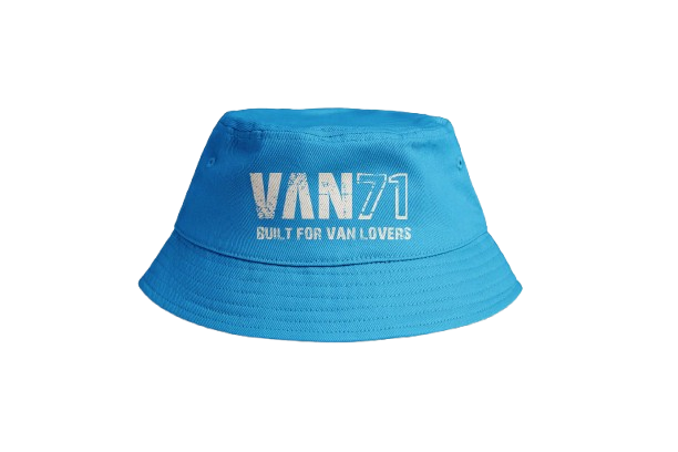 Blauer Van71 Bucket Hat mit gesticktem Logo 'Built for Van Lovers'