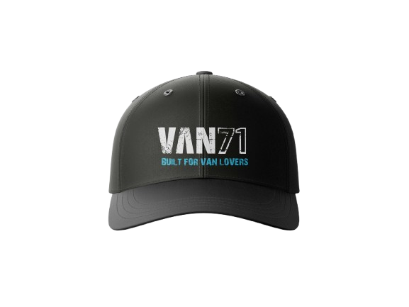 Schwarze Van71 Cap mit weiß-blauem gestickten Logo